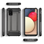 Šarvuotas dėklas Samsung Galaxy A03s – juodas -- Samsung Galaxy A03s
