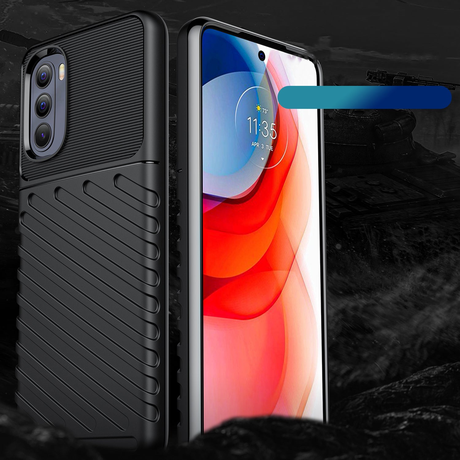 Thunder Case lankstus armored dangtelis Motorola Moto G Stylus 2022 juodas -- Cell phone cases and covers