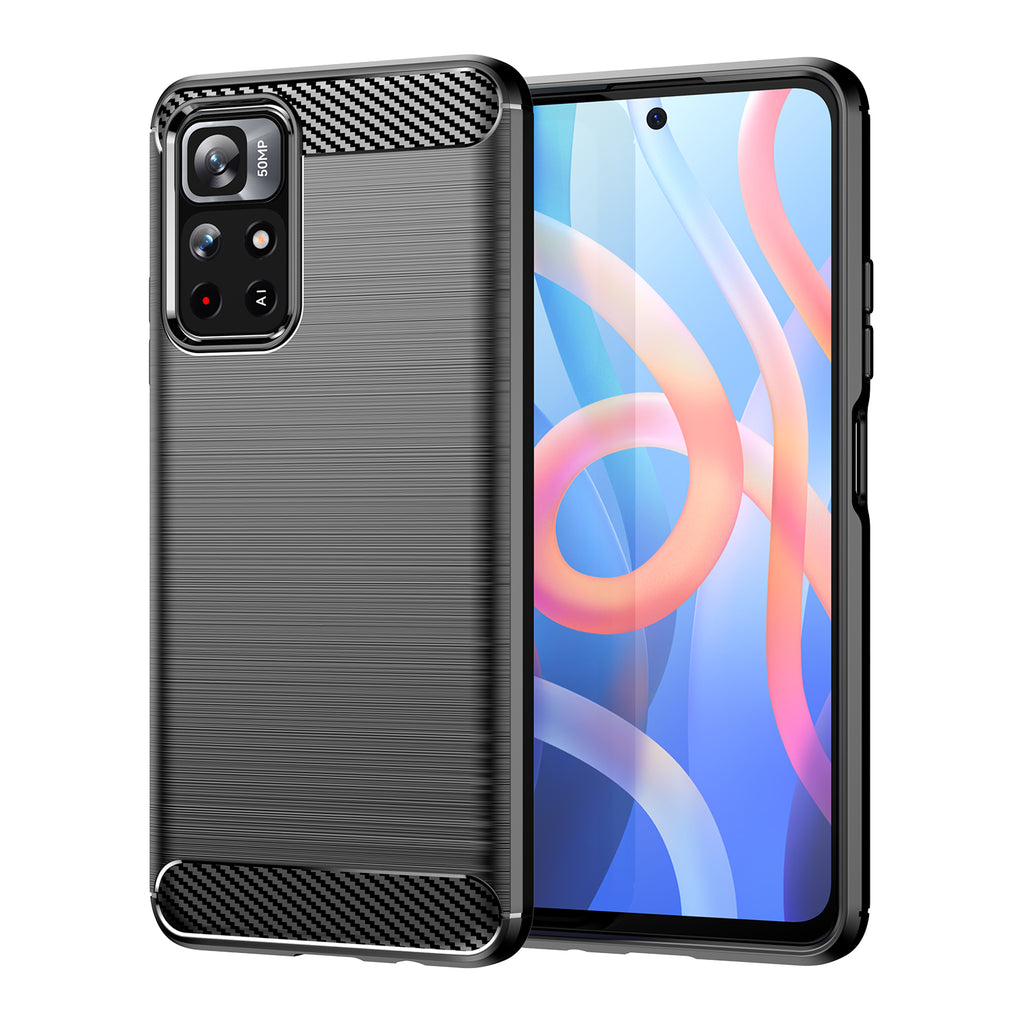 Carbon Case TPU dėklas Xiaomi Redmi Note 11 – juodas -- Xiaomi Redmi Note 11