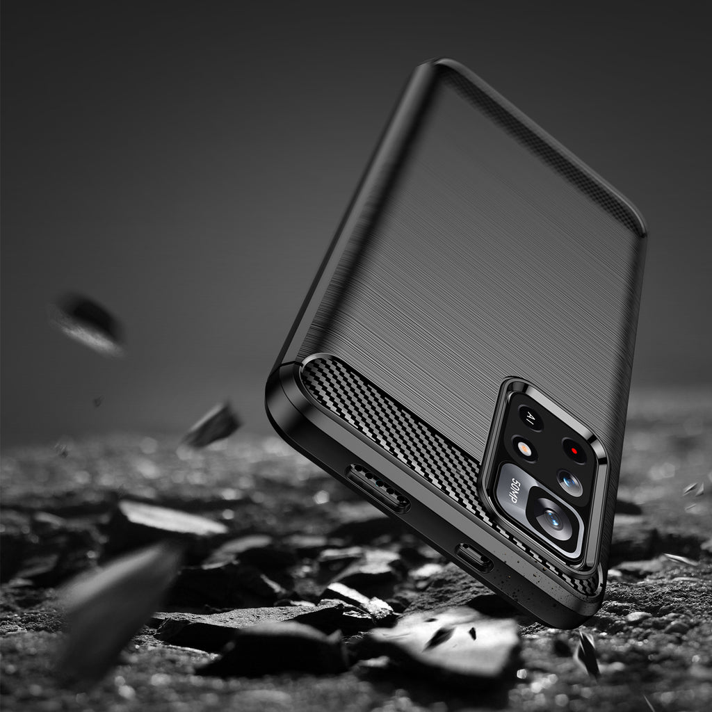 Carbon Case TPU dėklas Xiaomi Redmi Note 11 – juodas -- Xiaomi Redmi Note 11
