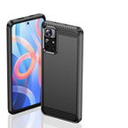 Carbon Case TPU dėklas Xiaomi Redmi Note 11 – juodas -- Xiaomi Redmi Note 11