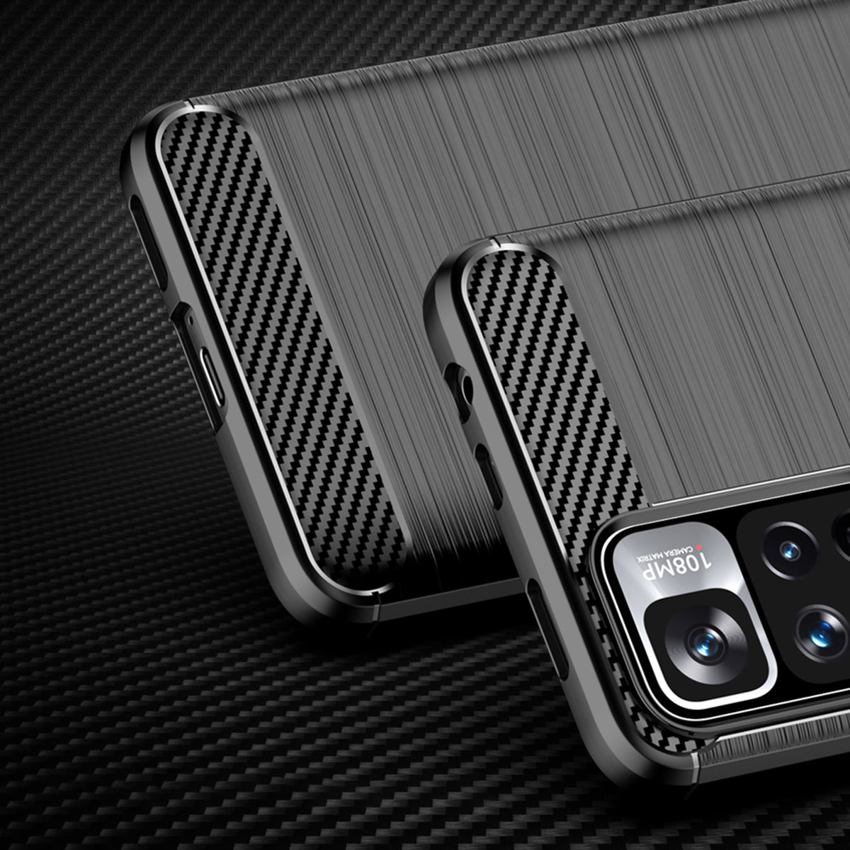 Carbon Case TPU dėklas Xiaomi Redmi Note 11 Pro 5G / Poco X4 NFC – juodas -- Xiaomi Mi 11i HyperCharge
