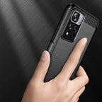 Carbon Case TPU dėklas Xiaomi Redmi Note 11 Pro 5G / Poco X4 NFC – juodas -- Xiaomi Mi 11i HyperCharge