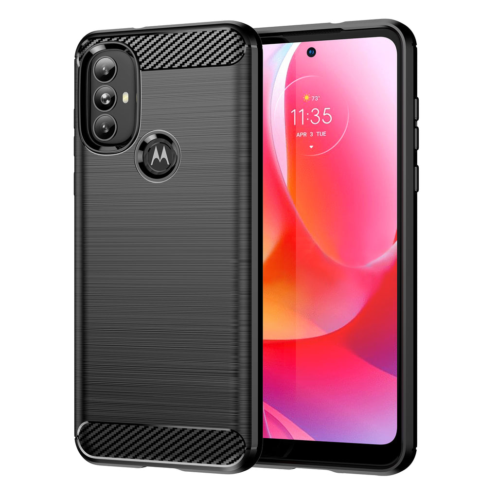 Carbon Case Flexible dėklo dangtelis Motorola Moto G Power 2022 juodas -- Cell phone cases and covers