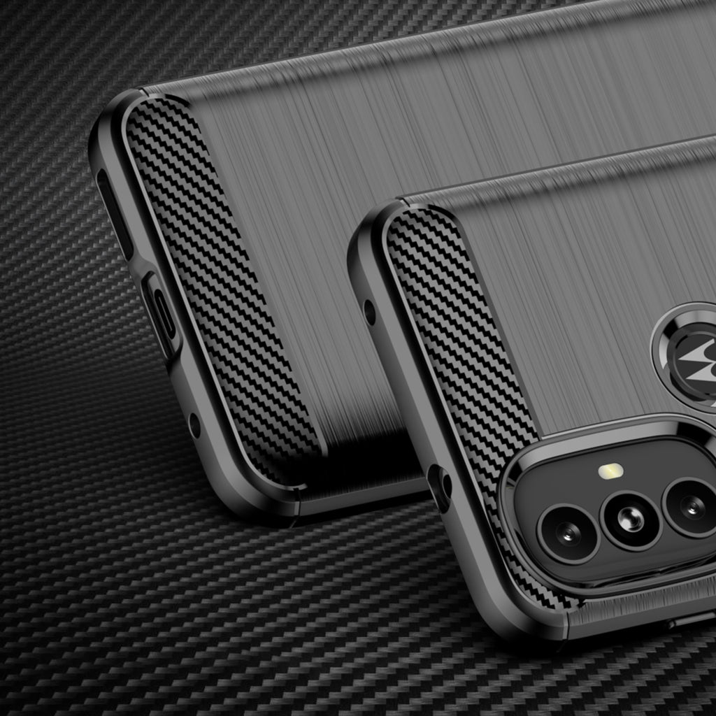 Carbon Case Flexible dėklo dangtelis Motorola Moto G Power 2022 juodas -- Cell phone cases and covers