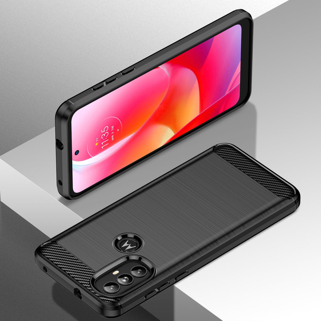 Carbon Case Flexible dėklo dangtelis Motorola Moto G Power 2022 juodas -- Cell phone cases and covers