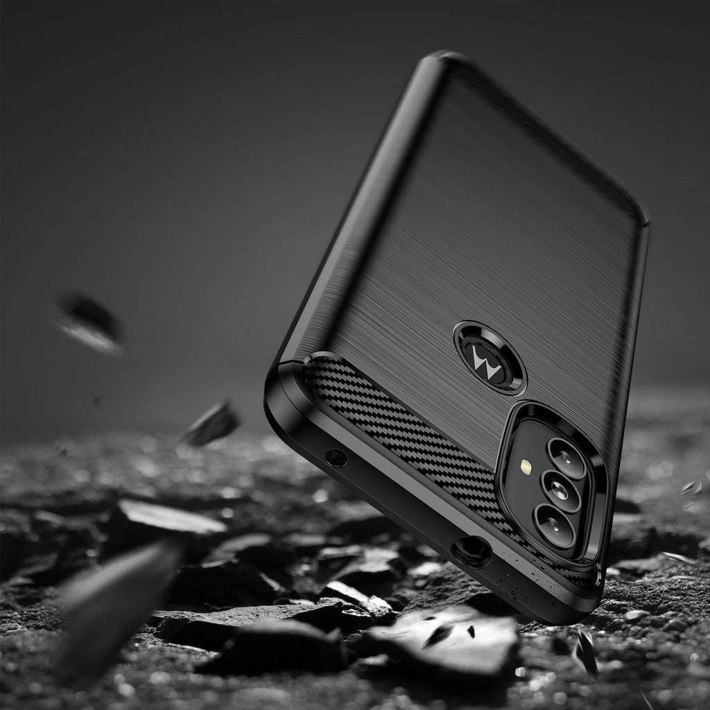 Carbon Case Flexible dėklo dangtelis Motorola Moto G Power 2022 juodas -- Cell phone cases and covers