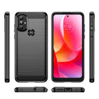 Carbon Case Flexible dėklo dangtelis Motorola Moto G Power 2022 juodas -- Cell phone cases and covers