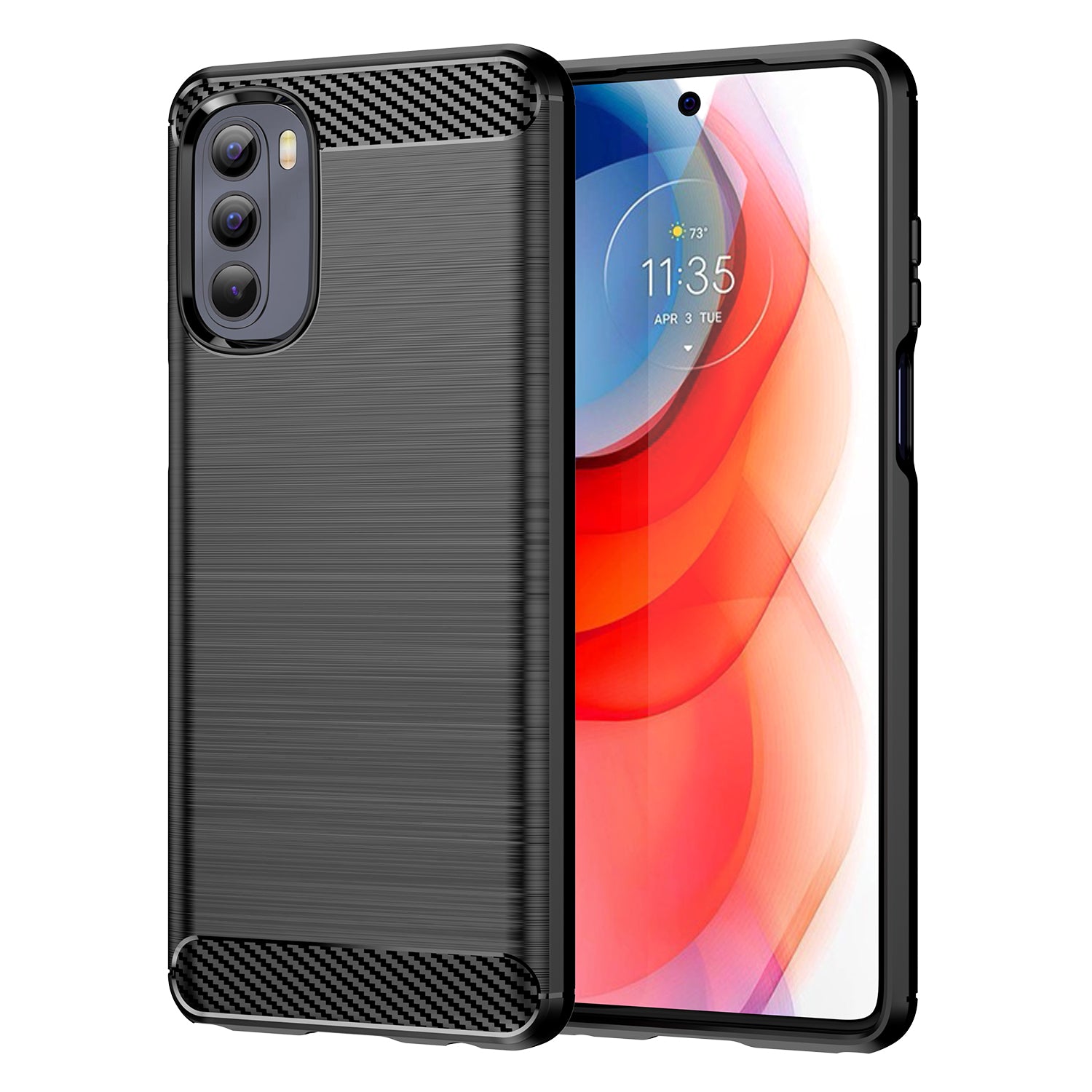 Carbon Case lankstus dangtelis, skirtas Motorola Moto G Stylus 2022 juodas -- Cell phone cases and covers
