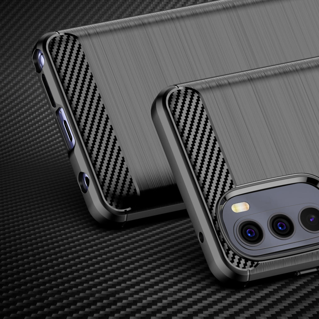 Carbon Case lankstus dangtelis, skirtas Motorola Moto G Stylus 2022 juodas -- Cell phone cases and covers