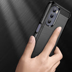Carbon Case lankstus dangtelis, skirtas Motorola Moto G Stylus 2022 juodas -- Cell phone cases and covers