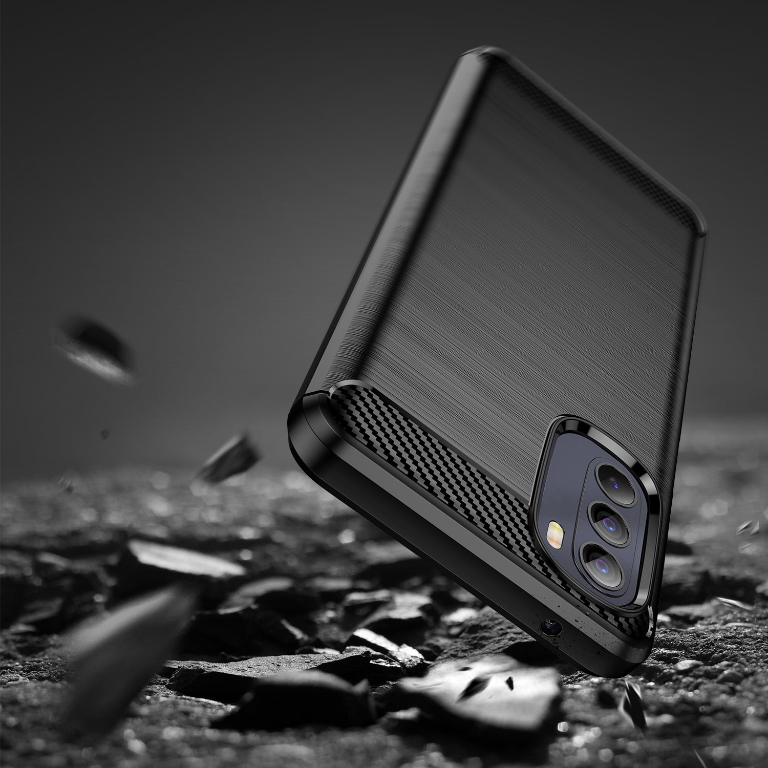 Carbon Case lankstus dangtelis, skirtas Motorola Moto G Stylus 2022 juodas -- Cell phone cases and covers