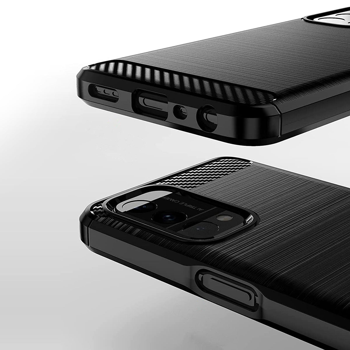Carbon Case TPU dėklas OnePlus Nord N200 5G – juodas -- OnePlus Nord N200