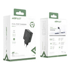 Acefast sieninis įkroviklis USB Type-C / USB 32W, PPS, PD, QC 3.0, AFC, FCP, juodas (A5 juodas)