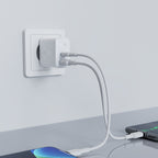 Acefast sieninis įkroviklis USB Type-C / USB 32W, PPS, PD, QC 3.0, AFC, FCP, baltas (A5 baltas)
