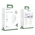 Acefast sieninis įkroviklis USB Type-C / USB 32W, PPS, PD, QC 3.0, AFC, FCP, baltas (A5 baltas)