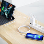 Acefast sieninis įkroviklis USB Type-C / USB 20W, PPS, PD, QC 3.0, AFC, FCP, baltas (A25 baltas)