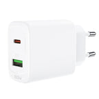 Acefast sieninis įkroviklis USB Type-C / USB 20W, PPS, PD, QC 3.0, AFC, FCP, baltas (A25 baltas)