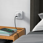 Acefast sieninis įkroviklis USB Type-C / USB 20W, PPS, PD, QC 3.0, AFC, FCP, baltas (A25 baltas)