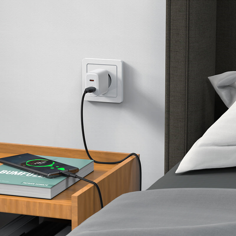 Acefast sieninis įkroviklis USB Type-C / USB 20W, PPS, PD, QC 3.0, AFC, FCP, baltas (A25 baltas)