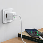 Acefast sieninis įkroviklis USB Type-C / USB 20W, PPS, PD, QC 3.0, AFC, FCP, baltas (A25 baltas)