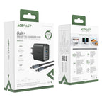 Acefast 2-in-1 GaN 65W įkroviklis USB Type-C / USB, HDMI 4K 60Hz adapteris (rinkinys su laidu), juodas (A17 juodas)