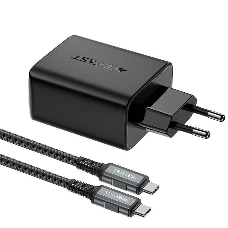 Acefast 2-in-1 GaN 65W įkroviklis USB Type-C / USB, HDMI 4K 60Hz adapteris (rinkinys su laidu), juodas (A17 juodas)