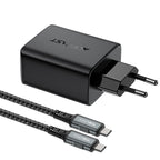 Acefast 2-in-1 GaN 65W įkroviklis USB Type-C / USB, HDMI 4K 60Hz adapteris (rinkinys su laidu), juodas (A17 juodas)