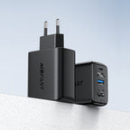 Acefast 2-in-1 GaN 65W įkroviklis USB Type-C / USB, HDMI 4K 60Hz adapteris (rinkinys su laidu), juodas (A17 juodas)