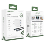 Acefast 2-in-1 GaN 65W įkroviklis USB Type-C / USB, HDMI 4K @ 60Hz adapteris (rinkinys su laidu), baltas (A17 baltas)