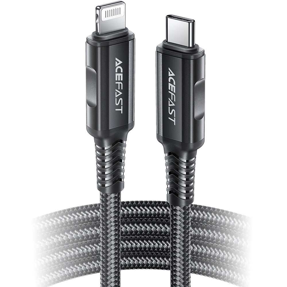 Acefast C4-01 laidas Lightning - USB-C PD 30W 3A 480Mb/s 1.8m - juodas