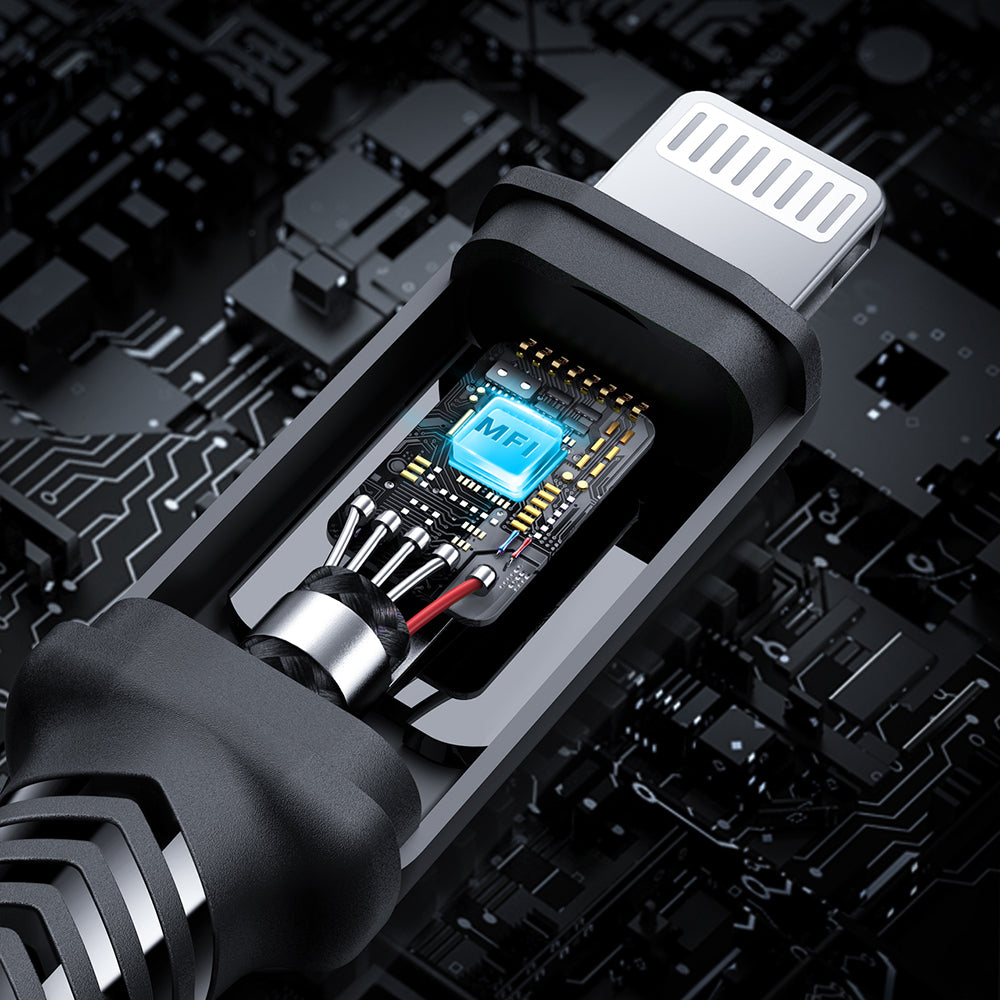 Acefast C4-01 laidas Lightning - USB-C PD 30W 3A 480Mb/s 1.8m - juodas