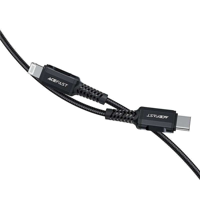 Acefast C4-01 laidas Lightning - USB-C PD 30W 3A 480Mb/s 1.8m - juodas