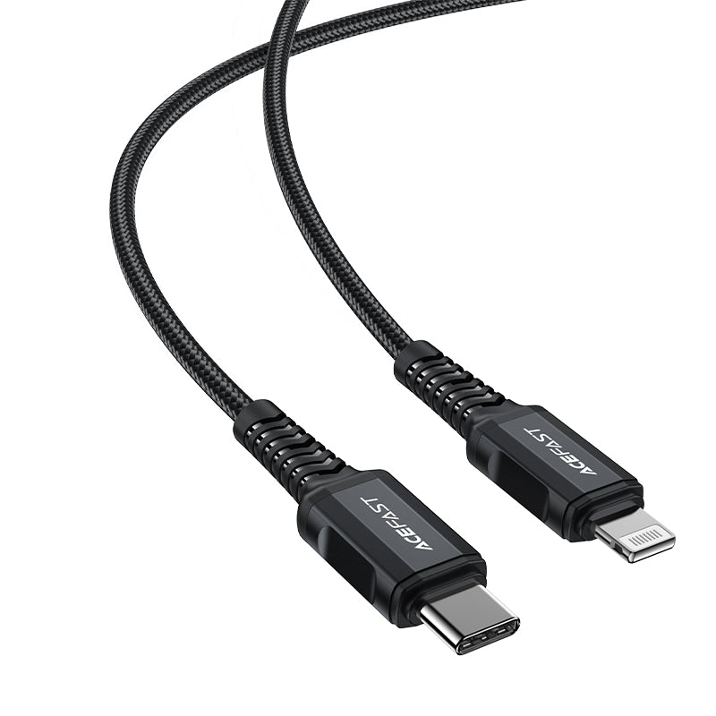 Acefast C4-01 laidas Lightning - USB-C PD 30W 3A 480Mb/s 1.8m - juodas