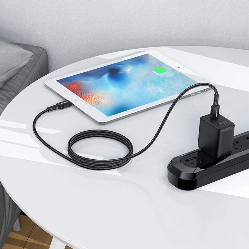 Acefast C4-01 laidas Lightning - USB-C PD 30W 3A 480Mb/s 1.8m - juodas