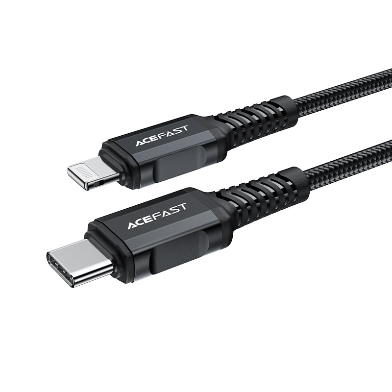 Acefast C4-01 laidas Lightning - USB-C PD 30W 3A 480Mb/s 1.8m - juodas