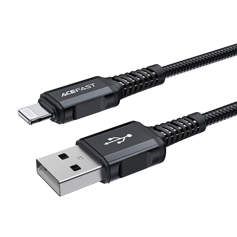 Acefast MFI laidas USB - Lightning 1.8m, 2.4A juodas (C4-02 A Black)