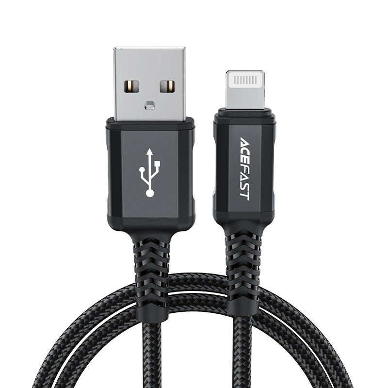 Acefast MFI laidas USB - Lightning 1.8m, 2.4A juodas (C4-02 A Black)