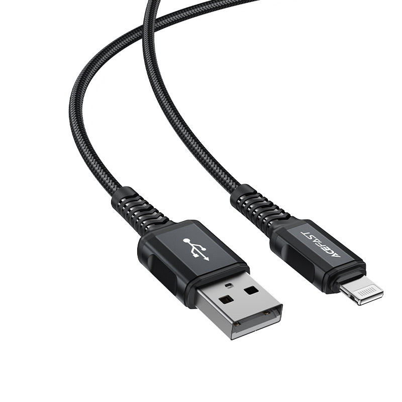 Acefast MFI laidas USB - Lightning 1.8m, 2.4A juodas (C4-02 A Black)