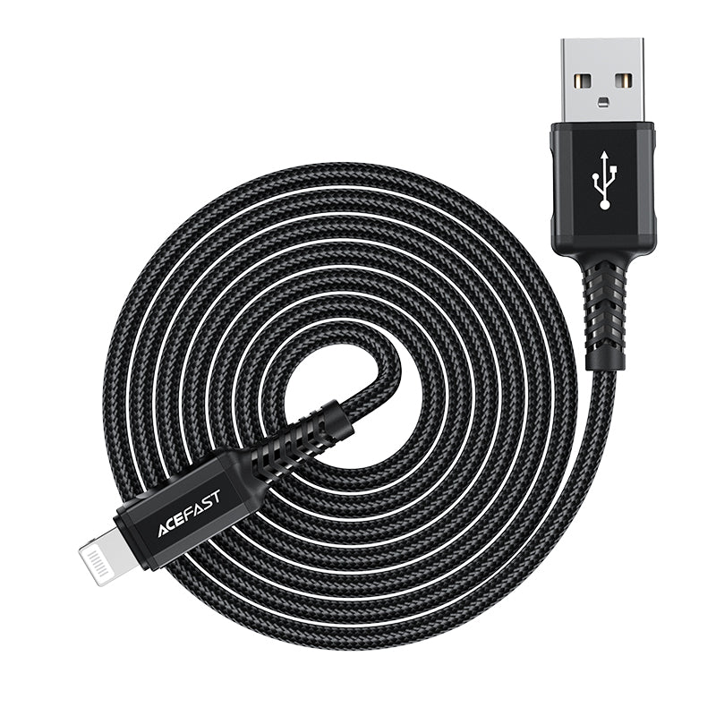 Acefast MFI laidas USB - Lightning 1.8m, 2.4A juodas (C4-02 A Black)