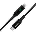 Acefast MFI laidas USB Type C - Lightning 1.2m, 30W, 3A juodas (C6-01 Black)