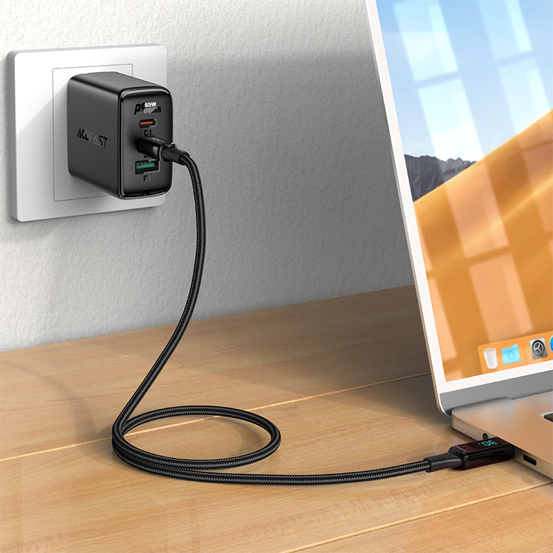 Acefast MFI laidas USB Type C - Lightning 1.2m, 30W, 3A juodas (C6-01 Black)