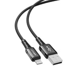 Acefast MFI laidas USB - Lightning 1.2m, 2.4A juodas (C1-02 black)