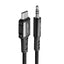Acefast garso kabelis USB Type C - 3.5mm mini kištukas (samčius) 1.2m, AUX juodas (C1-08) -- Audio Cables