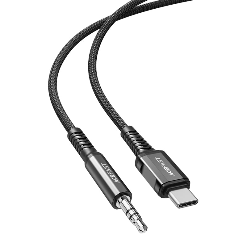 Acefast garso kabelis USB Type C - 3.5mm mini kištukas (samčius) 1.2m, AUX juodas (C1-08) -- Audio Cables