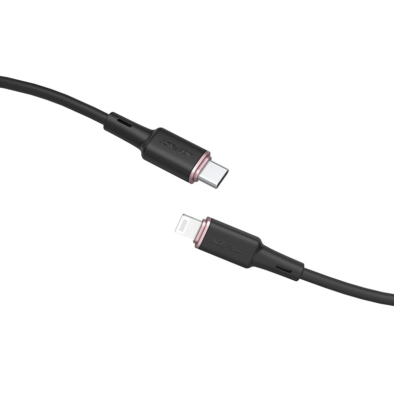 Acefast MFI USB-C - Lightning laidas 1.2 m, 30W, 3A, juodas (C2-01 black)