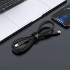 Acefast MFI USB-C - Lightning laidas 1.2 m, 30W, 3A, juodas (C2-01 black)