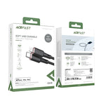 Acefast MFI USB-C - Lightning laidas 1.2 m, 30W, 3A, juodas (C2-01 black)