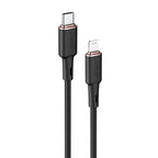 Acefast MFI USB-C - Lightning laidas 1.2 m, 30W, 3A, juodas (C2-01 black)