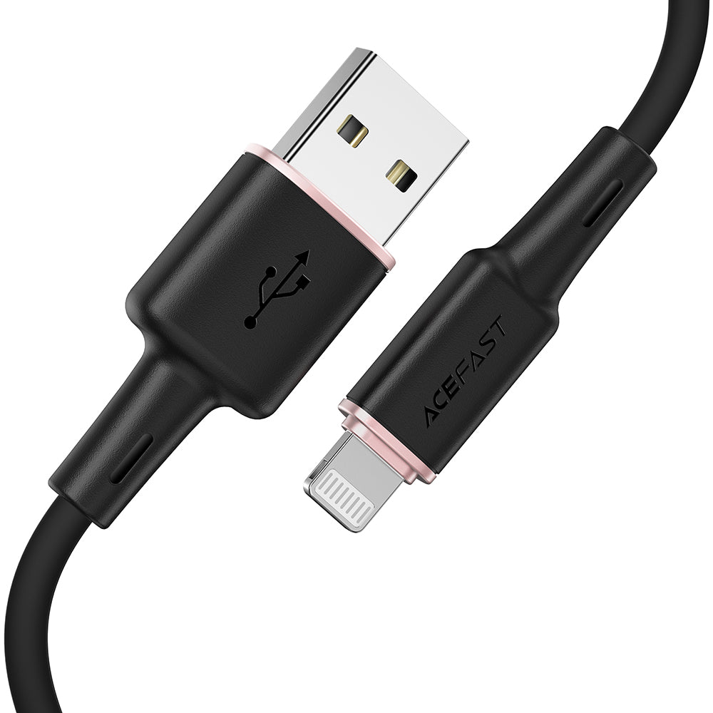 Acefast MFI USB - Lightning laidas 1.2 m, 2.4A, juodas (C2-02 black)